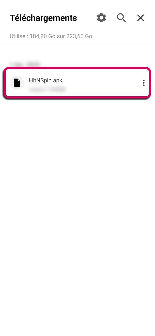 Retrouvez le fichier HitNSpin facilement et poursuivez l’installation sans attente.