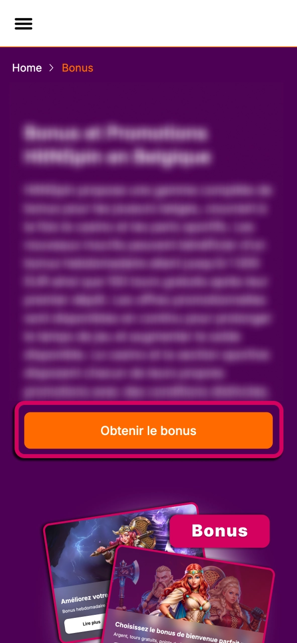Inscrivez vous sur HitNSpin et profitez rapidement d’avantages exclusifs.