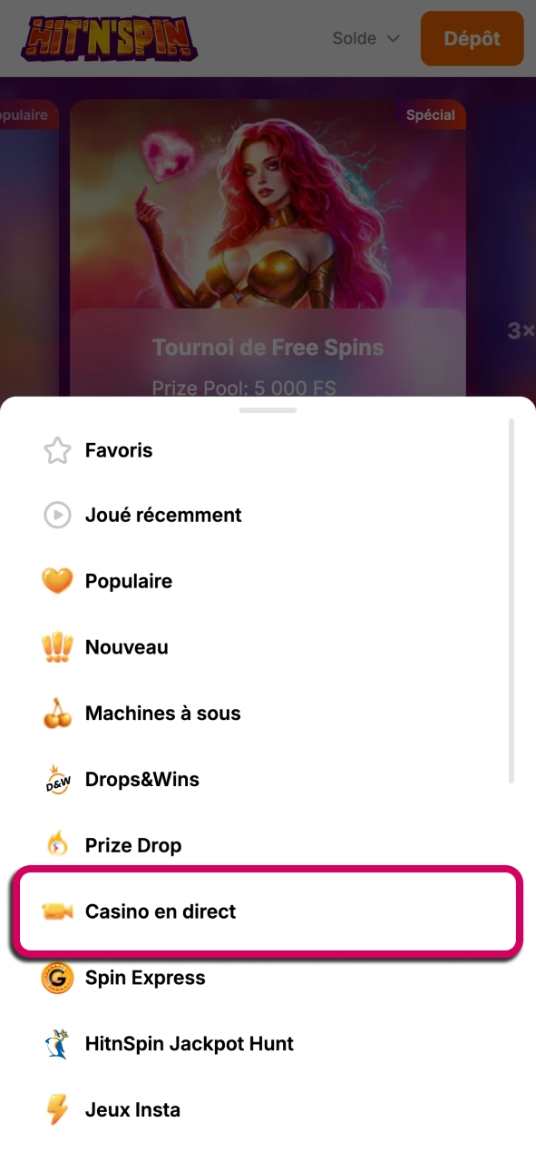 Ouvrez HitNSpin Live Casino et profitez d’un large choix de tables.