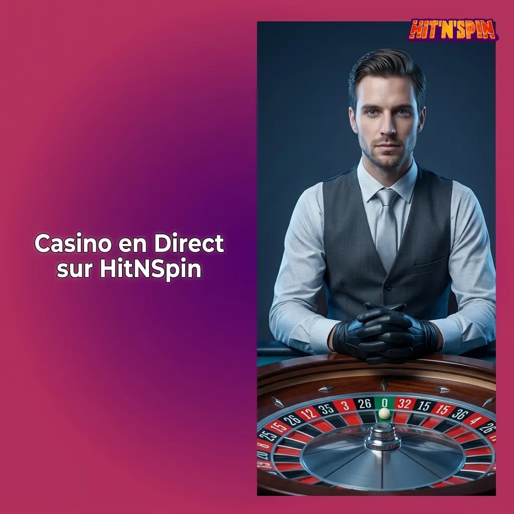 Tables de casino en direct HitNSpin avec croupiers réels, roulette, blackjack et baccarat via Evolution Gaming.