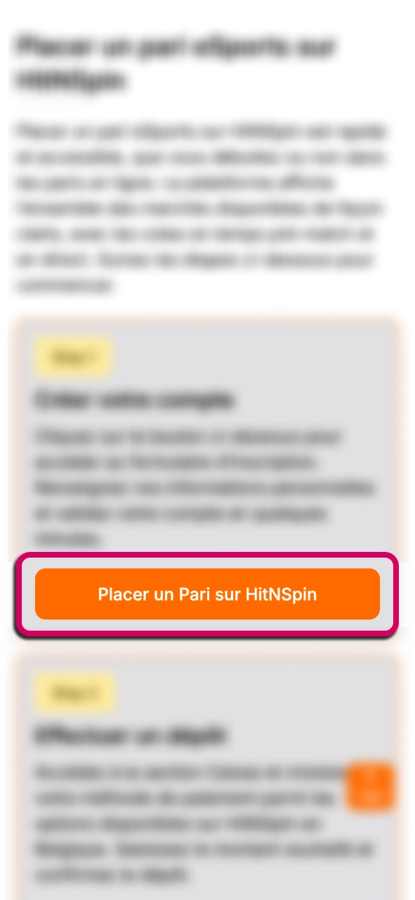 Créez votre compte HitNSpin et accédez facilement à toutes les compétitions.