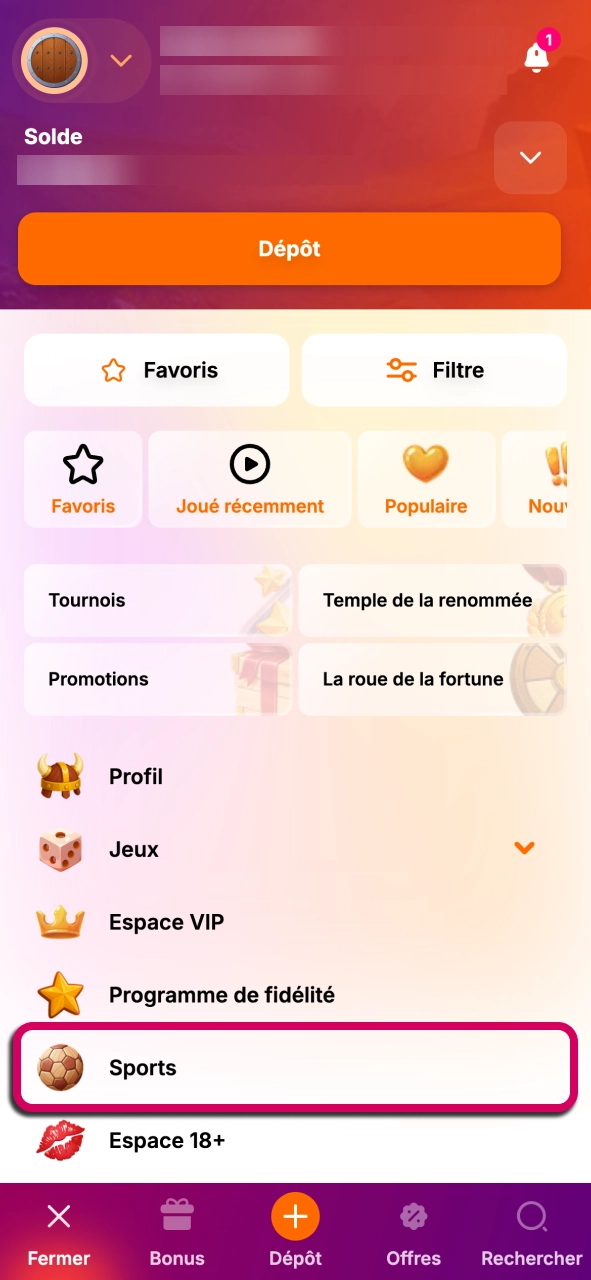 Ouvrez HitNSpin Sports et profitez d’un large choix d’événements football.