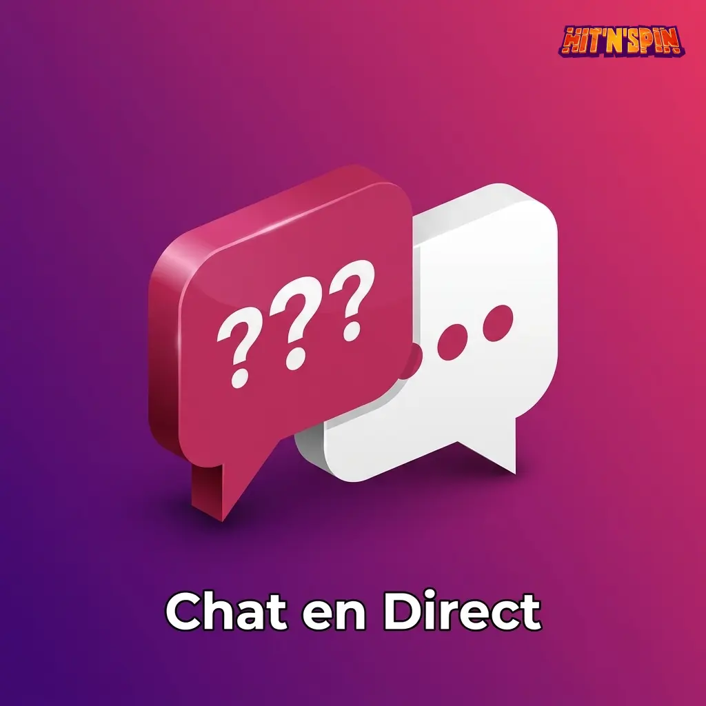 Chat en direct HitNSpin Belgique : support rapide via icône messagerie, réponses en minutes pour dépôts et jeux.