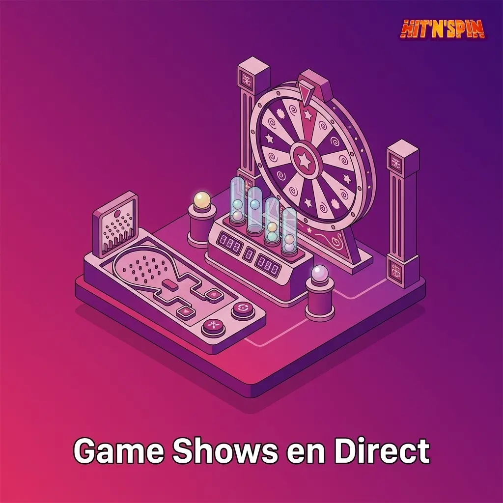 Animateur de game show en direct avec roue de la fortune, multiplicateurs et bonus interactifs sur casino live.