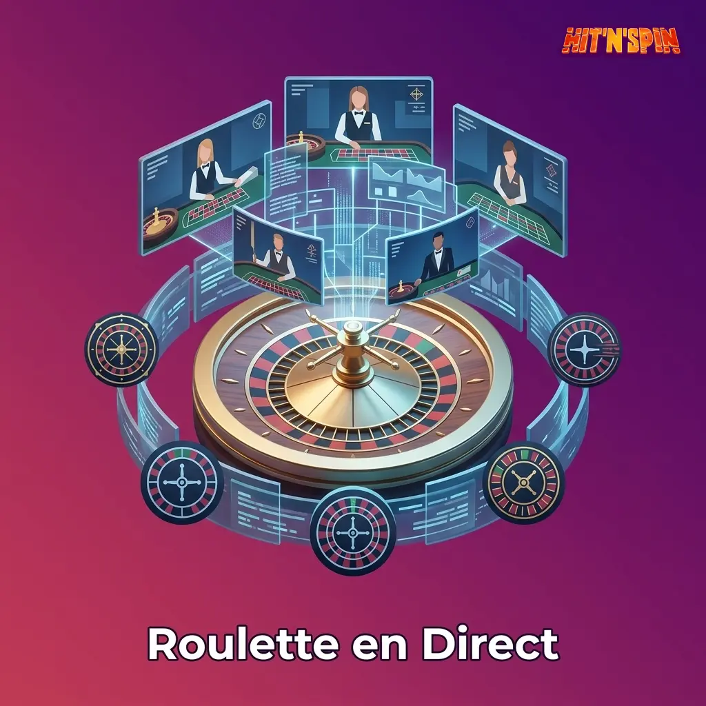 Table de roulette en direct HitNSpin avec croupier professionnel diffusée en HD, variantes européenne et américaine disponibles.