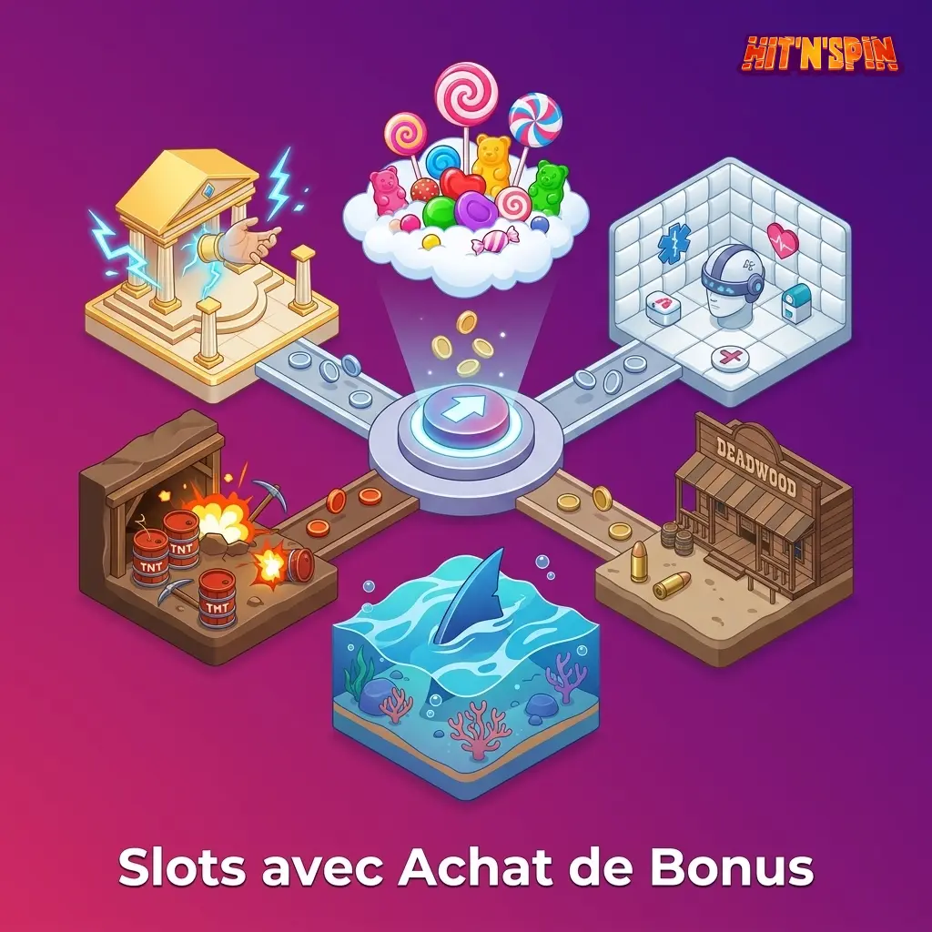Machines à sous avec achat de bonus sur HitNSpin pour accéder directement aux tours gratuits.