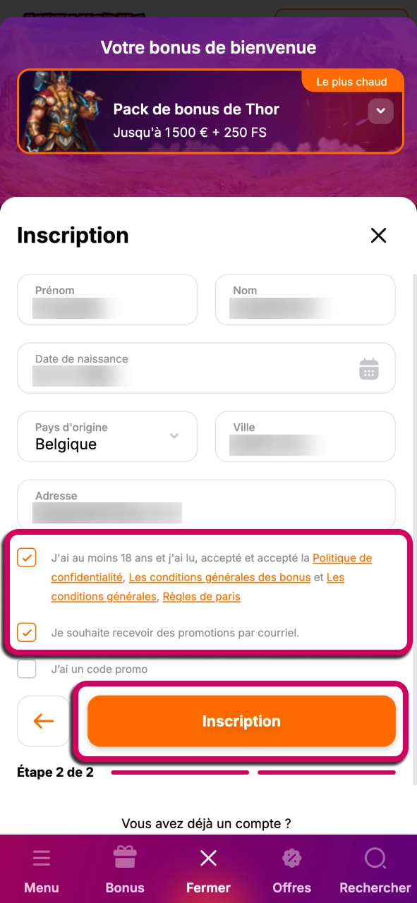 Activez votre compte HitNSpin et bénéficiez d’un accès complet.