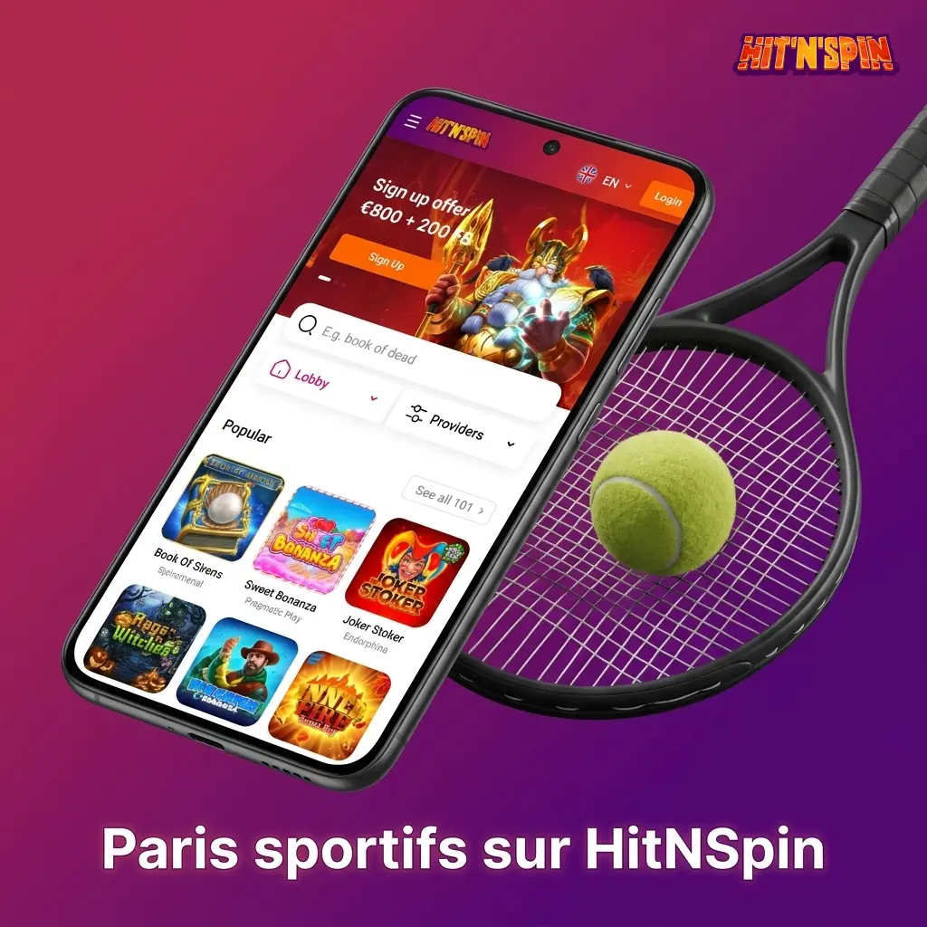 Paris sportifs HitNSpin : football, tennis, basketball, esport et plus de 30 disciplines disponibles pour joueurs belges.