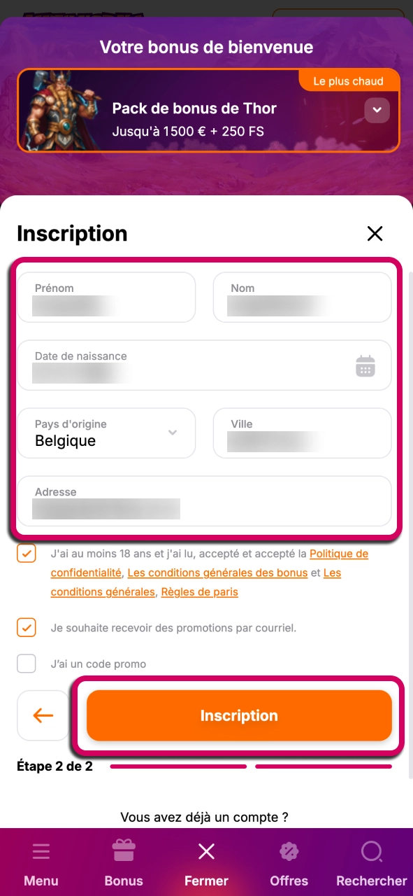 Créez votre compte HitNSpin et accédez facilement aux compétitions de tennis.